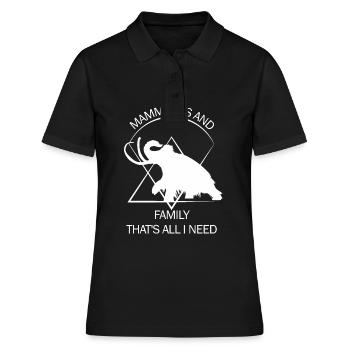 Lustiges Mammut Steinzeit Eiszeit Design Urzeit - Frauen Polo Shirt - Schwarz - Vorne - Ailine (174cm)