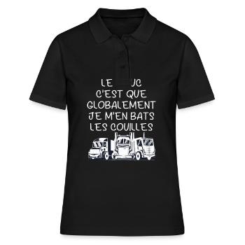 Routier Humour Poids Lourds Camionneur Conducteur - Polo Femme - noir - Devant - Ailine (174cm)