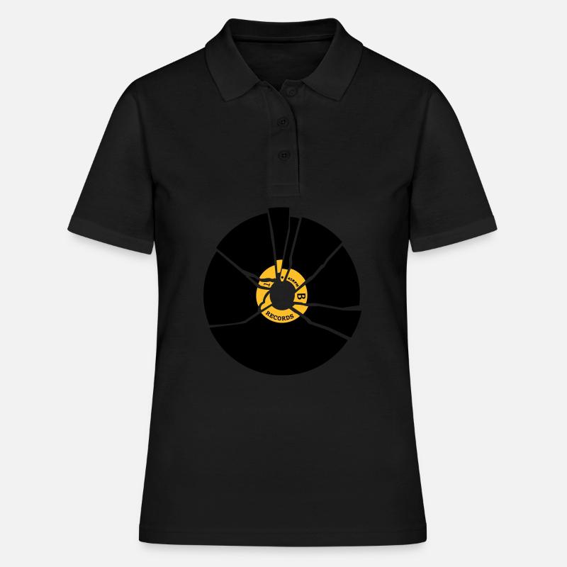 broken record vinyl cd - Women's Polo Shirt - black