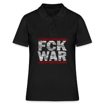 FCK WAR – Déclaration anti-guerre - Polo Femme - noir - Devant - Ailine (174cm)