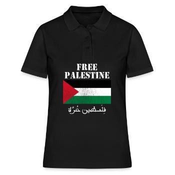 Drapeau de Palestine libre - Polo Femme - noir - Devant - Ailine (174cm)