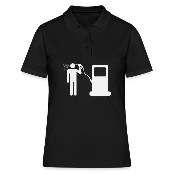 Humour de station-service à essence Plein plein drôle - Polo Femme - noir - Devant - Ailine (174cm)