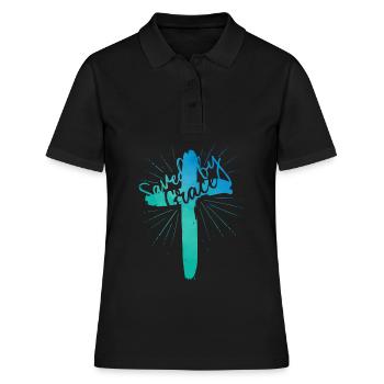 Saved by Grace - Women's Polo Shirt - black - Front - Ailine (174cm)