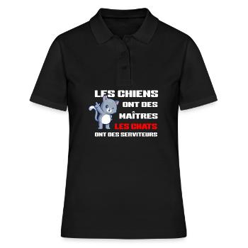 Chats Serviteurs et Chiens Maîtres - Polo Femme - noir - Devant - Ailine (174cm)
