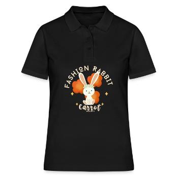 Blühenhase und schicke Karotte - Frauen Polo Shirt - Schwarz - Vorne - Ailine (174cm)