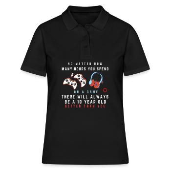 Spielrivalität Witz Abschlag - Frauen Polo Shirt - Schwarz - Vorne - Ailine (174cm)