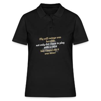 Chute concernant la parentalité liée à une panne de WiFi - Polo Femme - noir - Devant - Ailine (174cm)