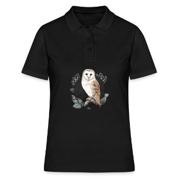 Schleiereule vor Neumond - Frauen Polo Shirt - Schwarz - Vorne - Ailine (174cm)