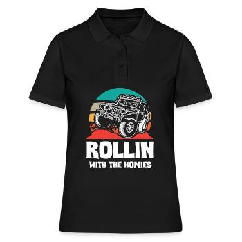 Jeeps Rollin avec The Homies - Polo Femme - noir - Devant - Ailine (174cm)