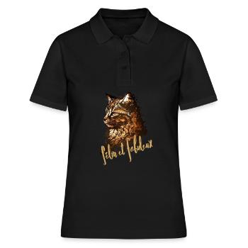 Félin Fabuleux Splatter - Polo Femme - noir - Devant - Ailine (174cm)