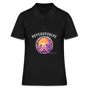 Psyche Regenbogen-Oktopus - Frauen Polo Shirt - Schwarz - Vorne - Ailine (174cm)