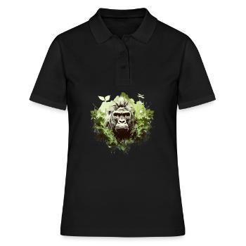 Gorille Jungle Émeraude - Polo Femme - noir - Devant - Ailine (174cm)
