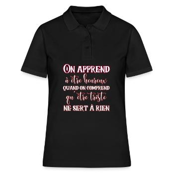 Bonheur par la compréhension des émotions - Polo Femme - noir - Devant - Ailine (174cm)