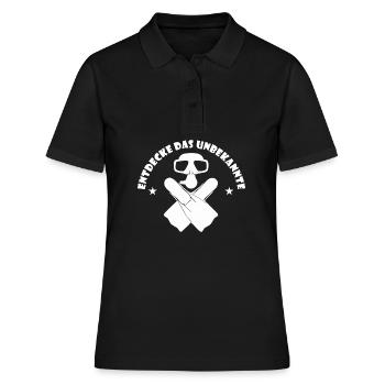 Entdecke das Unbekannte Taucher Geschenk - Frauen Polo Shirt - Schwarz - Vorne - Ailine (174cm)