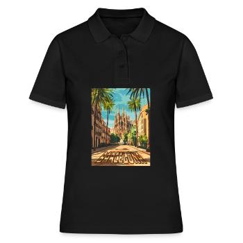 De la rue Barcelona à la Sagrada Família - Polo Femme - noir - Devant - Ailine (174cm)