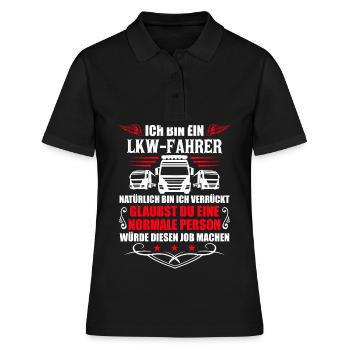 Trucker LKW Fahrer Fernfahrer Brummi Geschenk - Frauen Polo Shirt - Schwarz - Vorne - Ailine (174cm)