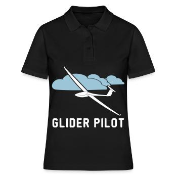 Planeur rengaine glisse pilote cadeau - Polo Femme - noir - Devant - Ailine (174cm)