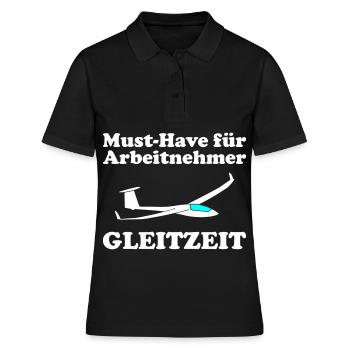 Gleitzeit Segelflieger Segelfliegen Pilot lustig - Frauen Polo Shirt - Schwarz - Vorne - Ailine (174cm)