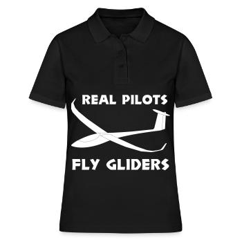 Pilote planeur pilote vole planeur drôle - Polo Femme - noir - Devant - Ailine (174cm)