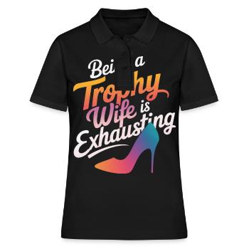 Frau Ehefrau Partnerin Familie Verheiratet - Frauen Polo Shirt - Schwarz - Vorne - Ailine (174cm)