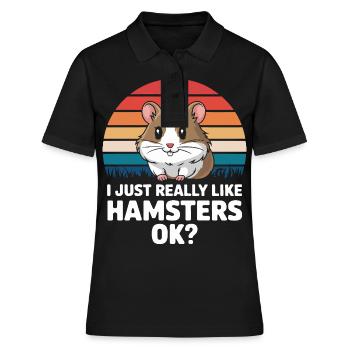 Hamster - Frauen Polo Shirt - Schwarz - Vorne - Ailine (174cm)