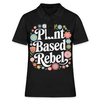 Vegetarian Vegan Veggie Vegetarian - Women's Polo Shirt - black - Front - Ailine (174cm)