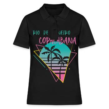 Copacabana Palm Rio-Vacances-Plage-Océan-Surf - Polo Femme - noir - Devant - Ailine (174cm)