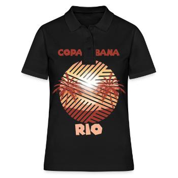 Copacabana Rio Palm Holiday Beach Ocean Surf - Polo Femme - noir - Devant - Ailine (174cm)