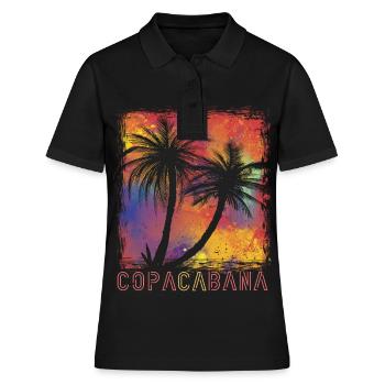 Palmier coloré Copacabana Paradise Rio Beach Ocean - Polo Femme - noir - Devant - Ailine (174cm)