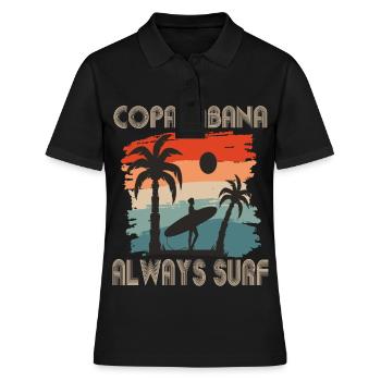 Copacabana Surfing Rio Holiday Sea Beach Sun - Polo Femme - noir - Devant - Ailine (174cm)