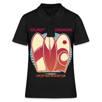 Rio Copacabana Surf Paradise Holiday Sea Beach Sun - Polo Femme - noir - Devant - Ailine (174cm)