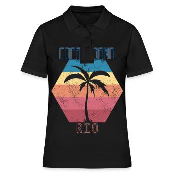 Copacabana Palm Rio de Janeiro Holiday Sea Beach - Polo Femme - noir - Devant - Ailine (174cm)