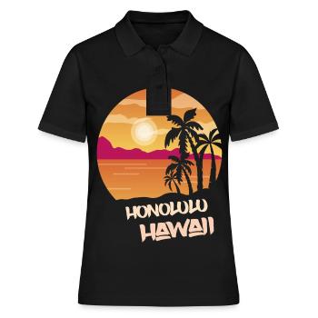 Hawaii Honolulu Holiday Palm Ocean Surfing - Polo Femme - noir - Devant - Ailine (174cm)