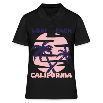 Vacances en famille Californie Long Beach Palm Beach - Polo Femme - noir - Devant - Ailine (174cm)
