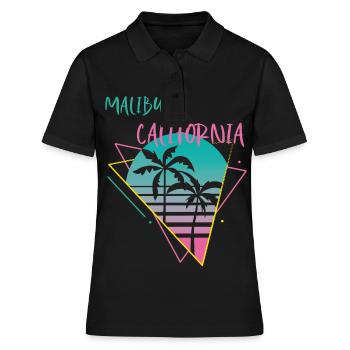 Californie Malibu Palm Ocean Surf - Polo Femme - noir - Devant - Ailine (174cm)