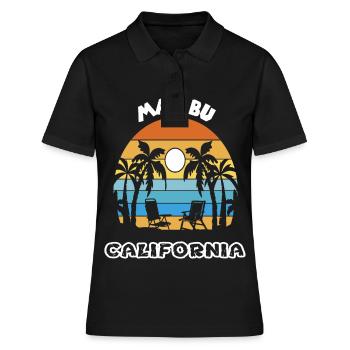 Tourisme Flamingo California Malibu Palm - Polo Femme - noir - Devant - Ailine (174cm)