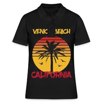 Californie Venice Beach Palm Ocean Surf - Polo Femme - noir - Devant - Ailine (174cm)