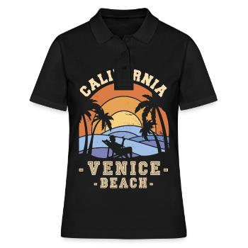 Californie Venice Beach Palm Holidays Sea Brandu - Polo Femme - noir - Devant - Ailine (174cm)