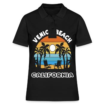 Venice Beach Vacances en famille California Ocean Palm - Polo Femme - noir - Devant - Ailine (174cm)