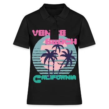 Planche de surf California Venice Beach Surfing Ocean Va - Polo Femme - noir - Devant - Ailine (174cm)