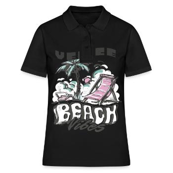 Californie Venice Beach Holiday Vacances à la plage - Polo Femme - noir - Devant - Ailine (174cm)