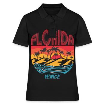 Venice Florida Vacation Ocean Beach Surfen - Frauen Polo Shirt - Schwarz - Vorne - Ailine (174cm)