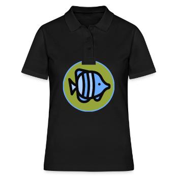 Poisson - poisson - poison - Polo Femme - noir - Devant - Ailine (174cm)