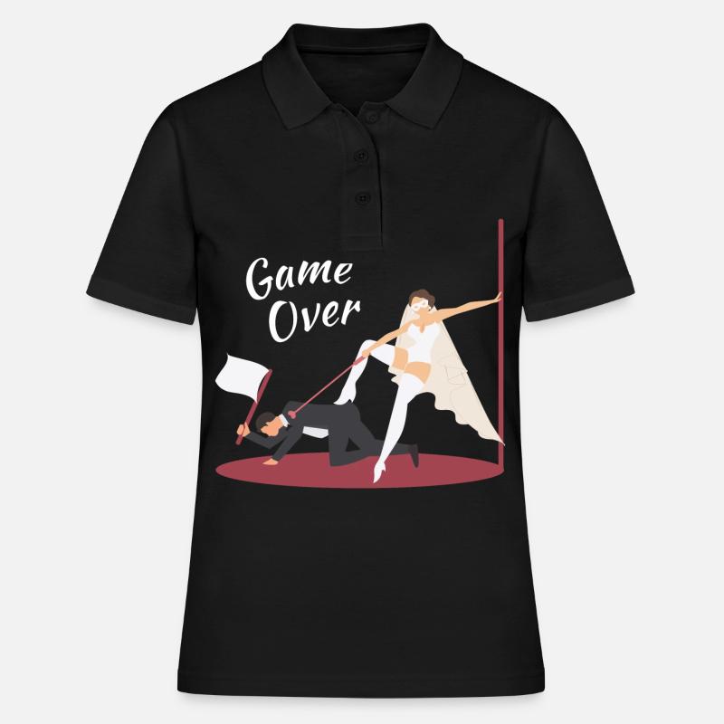 JGA Married – Game Over Bride – Bachelor - Women's Polo Shirt - black