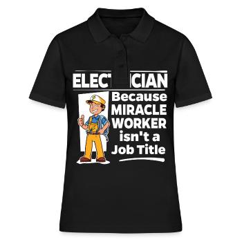 Électricien - Miracle Worker - Polo Femme - noir - Devant - Ailine (174cm)