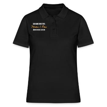 Ich habe zwei Titel. Mama und Oma. Ich rocke beide - Frauen Polo Shirt - Schwarz - Vorne - Ailine (174cm)