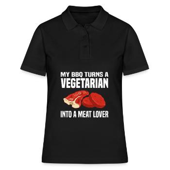 BBQ - Frauen Polo Shirt - Schwarz - Vorne - Ailine (174cm)