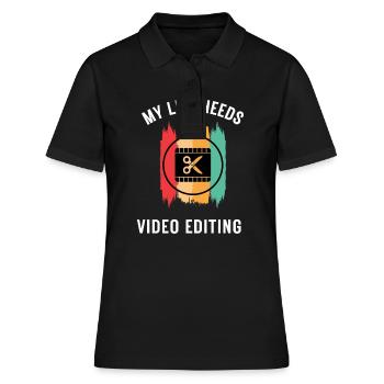 Video Editing Geschenk für Cutter - Frauen Polo Shirt - Schwarz - Vorne - Ailine (174cm)