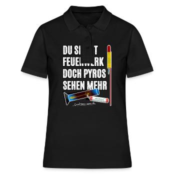 Pyro Nostalgie - Frauen Polo Shirt - Schwarz - Vorne - Ailine (174cm)