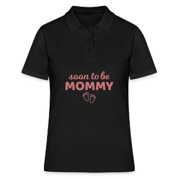 Cadeau femme enceinte maman enceinte - Polo Femme - noir - Devant - Ailine (174cm)
